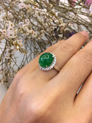 Green Jade Ring - Cabochon (RI037)