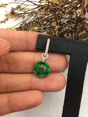 Green Jade Earrings - Coins (EA184)