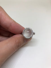 Glassy Variety Jade Ring - Oval Cabochon (RI090)