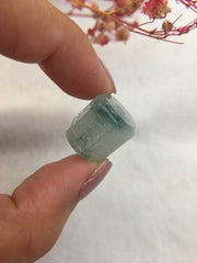 Icy Bluish Flower Jade Barrel (PE018)