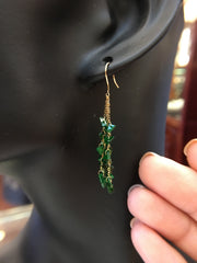 Green Jade Earrings - Irregular (EA129)
