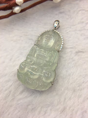 Icy Green Jade Pendant - Guanyin (PE247)