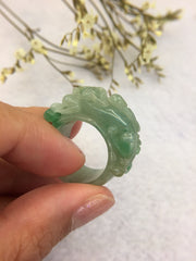 Green Pixiu Jade Ring (RI147)