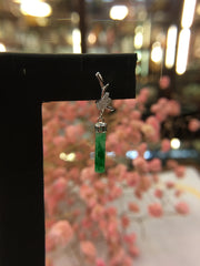 Green Jade Earrings - Cylindrical (EA075)