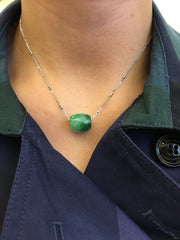 Green Jade Barrel Pendant (PE370)