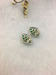 Green Jade Earrings - Diamond Shape (EA136)