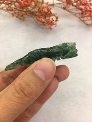 Green Jade Pendant - Prawn (PE225)