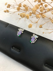 Lavender Jade Earrings - Pear Shaped (EA348)