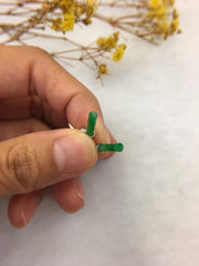 Green Jade Earrings - Cylindrical (EA305)