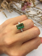 Natural Green Tourmaline Ring (GE090)