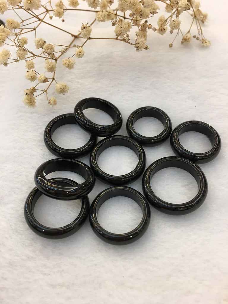 Black Jade Hololith Rings (RI313)