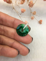 Dark Green Jade Pendant - Safety Coin (PE330)