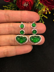 Green Earrings - Ruyi (EA266)