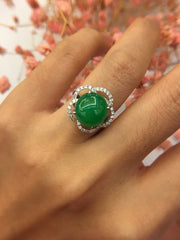 Green Jade Ring - Cabochon (RI048)