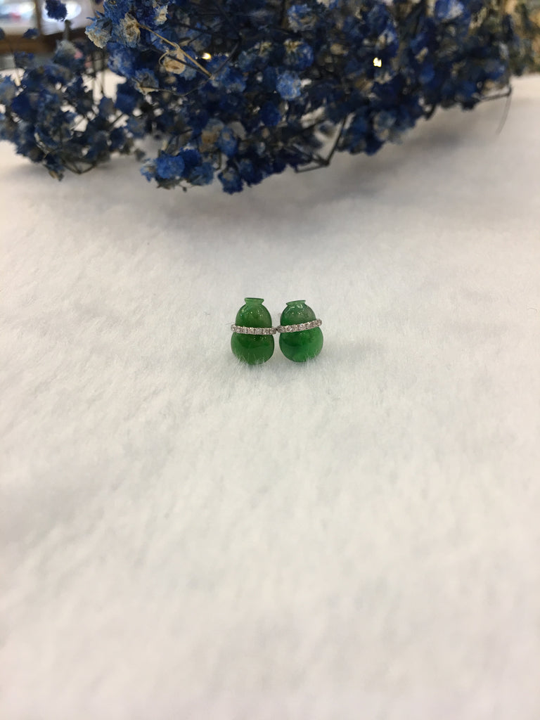 Green Jade Earrings - Hulu (EA221)