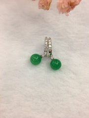 Green Jade Ball Earrings (EA112)