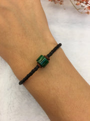 Green Jade Barrel Bracelet (BR123)