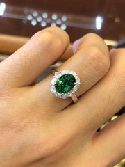 Vivid Green Tsavorite Ring