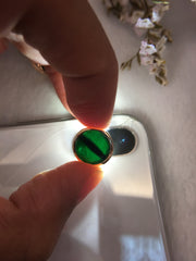 Omphacite Jadeite Earrings - Round (EA007)