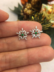 Green Earrings - Snowflake (EA267)