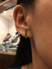 Green Jade Earrings - Cabochons (EA012)