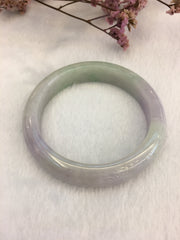 Lavender With Green Jade Bangle - Round (BA127)