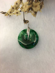 Dark Green Jade Pendant - Safety Coin (PE278)