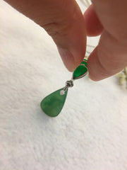 Green Jade Pendant - Pear Shape (PE243)