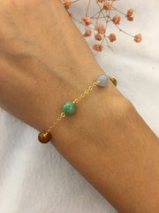 Three Colours Jade Bracelet (BR221)