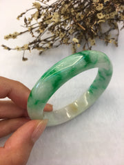 Green Jade Bangle - Round (BA188)