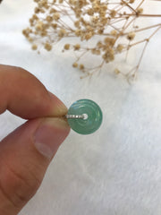 Icy Green Jade Earrings - Donut shape (EA335)