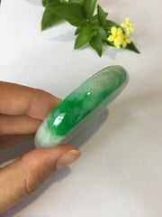 Green Jade Bangle - Round (BA077)