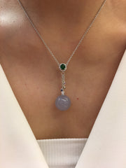 Lavender Jade Ball Necklace (NE060)