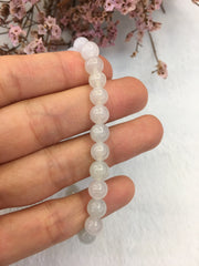 Icy White Jade Bracelet - Beads (BR150)