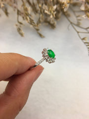 Green Jade Ring & Earrings - Cabochon (RI050)