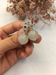 Icy Jade Earrings - Balls (EA088)