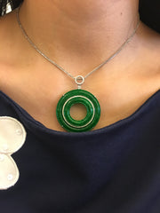 Green Jade Pendant - Round (PE320)