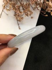Icy Bluish Lavender Jade Bangle - Oval (BA212)