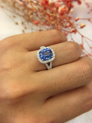 Natural Blue Sapphire Ring (Unheated) (GE039)