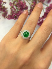Green Cabochon Jade Ring (RI226)