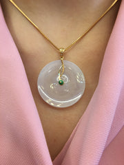 Icy White Jade Pendant - Safety Coin (PE027)
