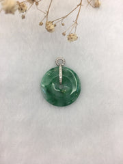 Green Jade Pendant - Safety Coin (PE395)