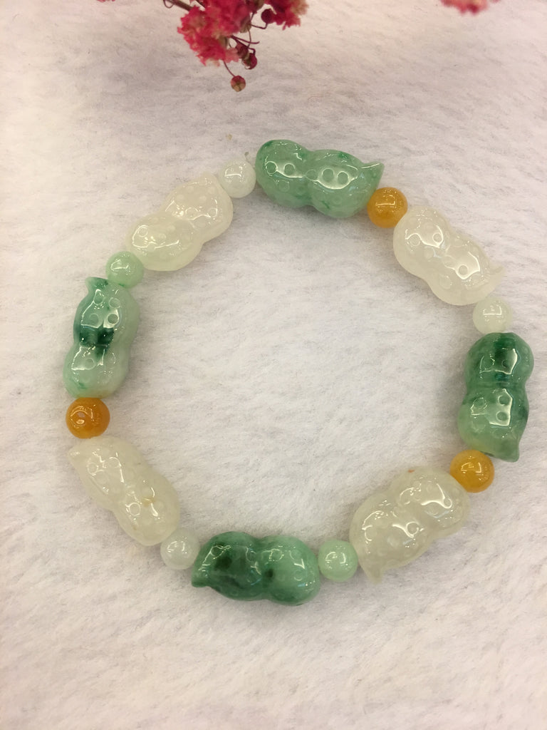 Multi-coloured Jade Bracelet - Peanuts (BR118)