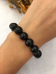 Black Jade Beads Bracelet (BR266)