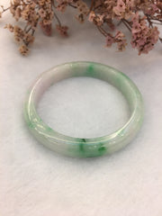 Green & Lavender Jade Bangle - Round (BA027)