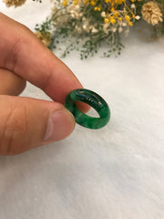 Dark Green Jade Hololith Ring (RI372)