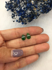 Green Jade Earrings - Hulu (EA221)