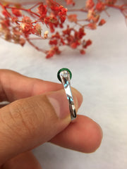 Dark Green Jade Ring - Barrel (RI175)