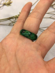 Dark Green Abacus Jade Ring (RI086)