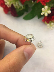 Icy Variety Jadeite Earrings - Cabochon (EA274)